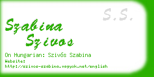 szabina szivos business card